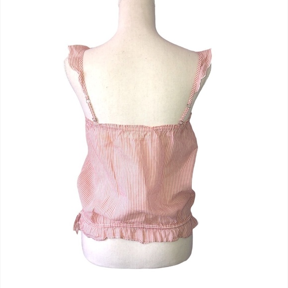 HOLLISTER CALIFORNIA Tank Top Blouse Women's Size Medium Pink Cotton Ruffled - Picture 2 of 10